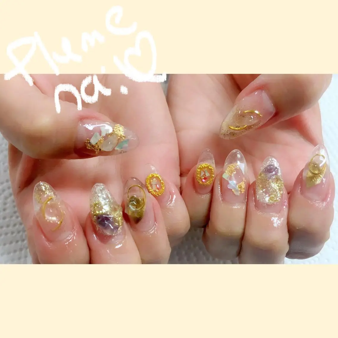 ネイル アートネイル クリアネイル キラキラネイル 韓国ネイル ニュアンスネイル ハンドネイル plume nail ☆韓国ネイルのネイルデザイン