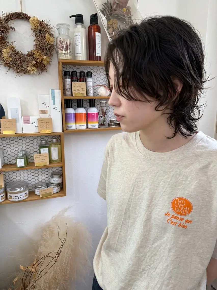 ショート パーマ ウルフカット カット パーマ トリートメント キノシタ マユのヘアスタイル