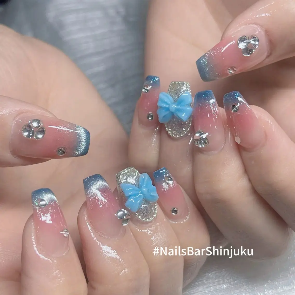 ネイル 長さ出し フレンチネイル ジェルネイル 韓国ネイル ロングネイル NAILS BAR SHINJUKUのネイルデザイン
