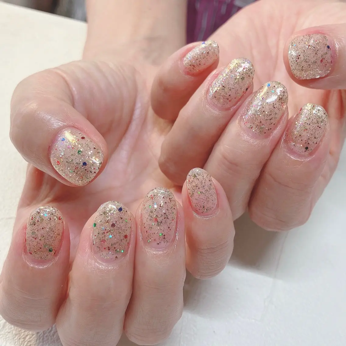 ネイル ラメ(グリッター) ワンカラーネイル ハンドネイル nails 🎀meのネイルデザイン