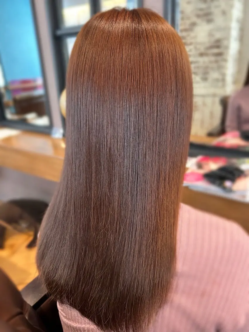 セミロング 縮毛矯正 原野 実優羽のヘアスタイル