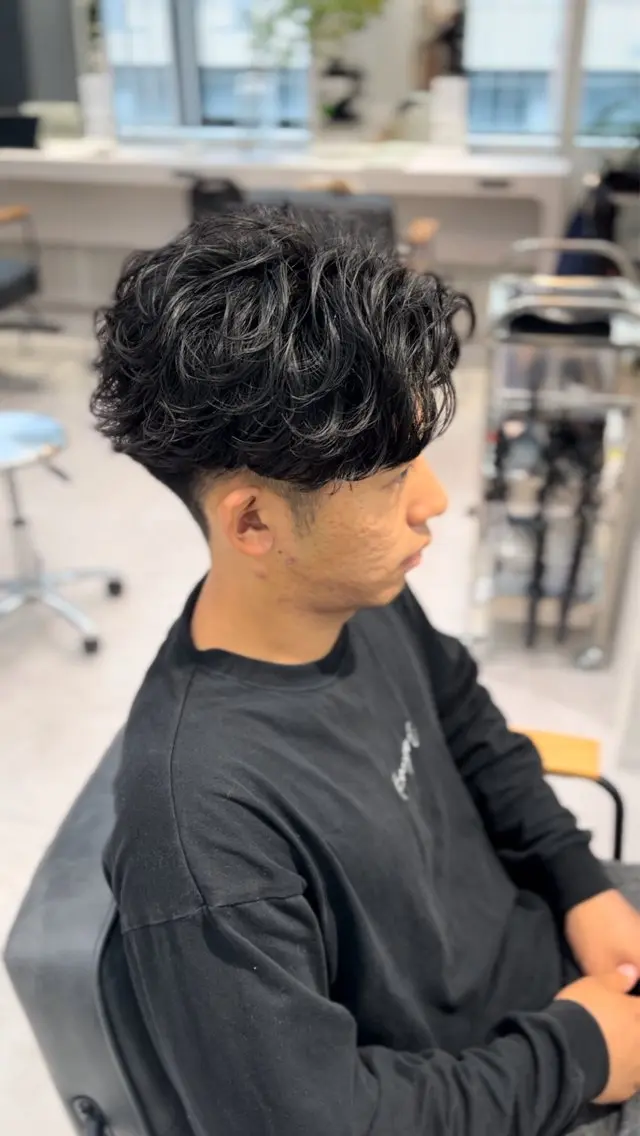ミディアム パーマ メンズ カット パーマ Men'ssalon LiG/kaitoのヘアスタイル