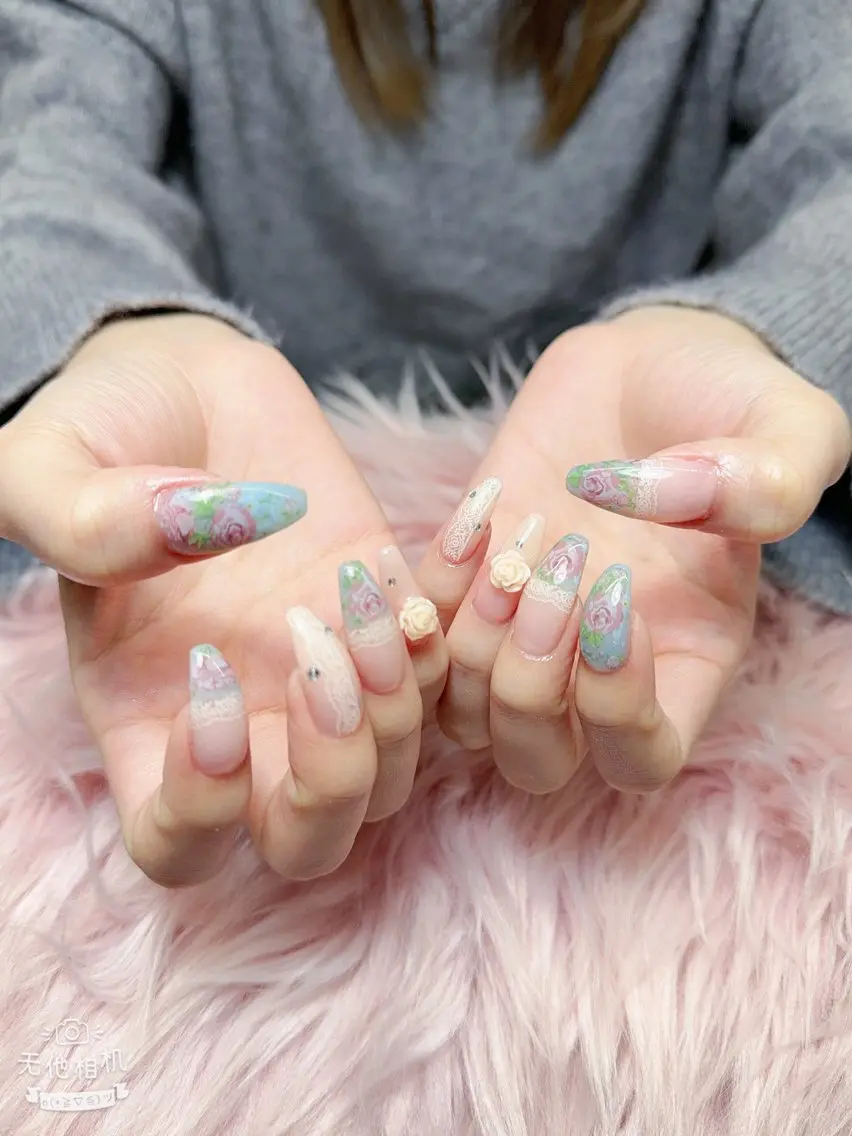 ネイル 長さ出し フレンチネイル グラデーション 韓国ネイル マグネットネイル ハンドネイル VB HEAVEN nailのネイルデザイン