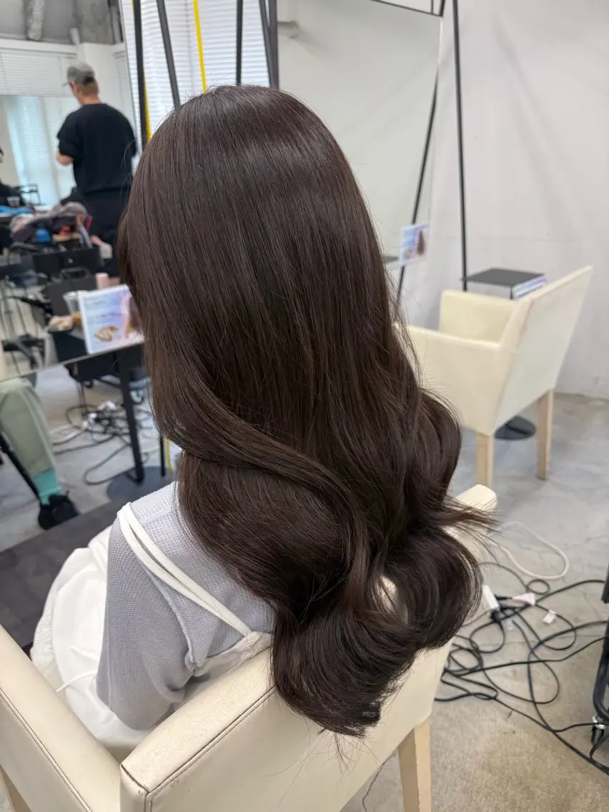ロング カット ヘアカラー トリートメント 韓国🫧髪質改善🫧 縮毛矯正🫧陽菜🫧のヘアスタイル