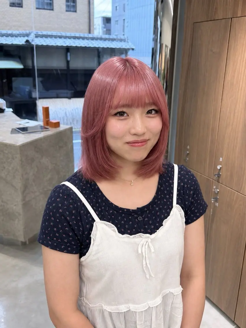 ミディアム 韓国風ヘア レイヤーカット 小顔カット ヘアカラー トリートメント 美髪矯正/韓国風レイ ヤー/kazuyaのヘアスタイル