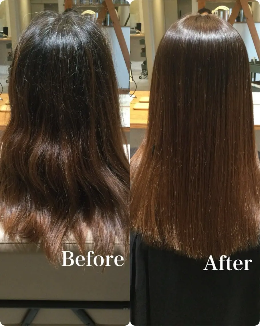 ロング 縮毛矯正 トリートメント PercY 坪内のヘアスタイル