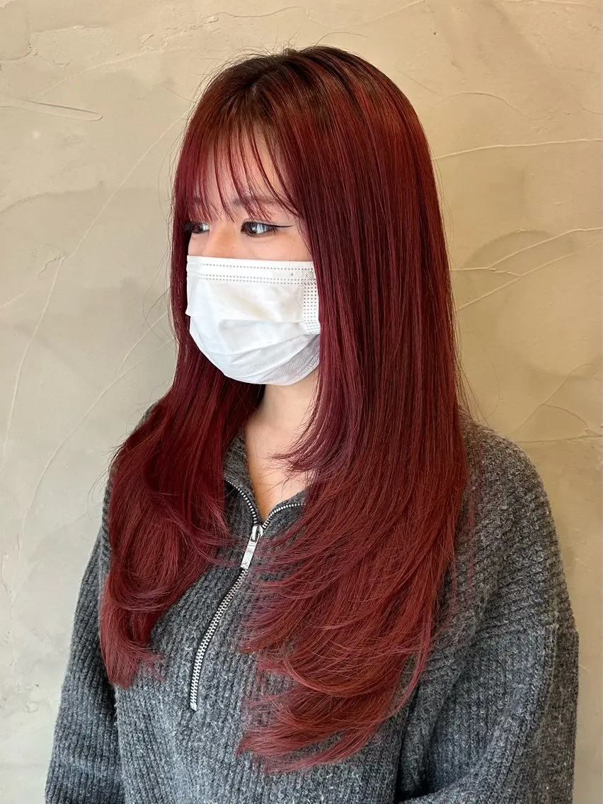 ロング カラー ヘアアレンジ 透明感カラー ハッシュカット 髪質改善 韓国風ヘア レイヤーカット カット トリートメント 韓国レイヤーカット★ 小林大樹のヘアスタイル