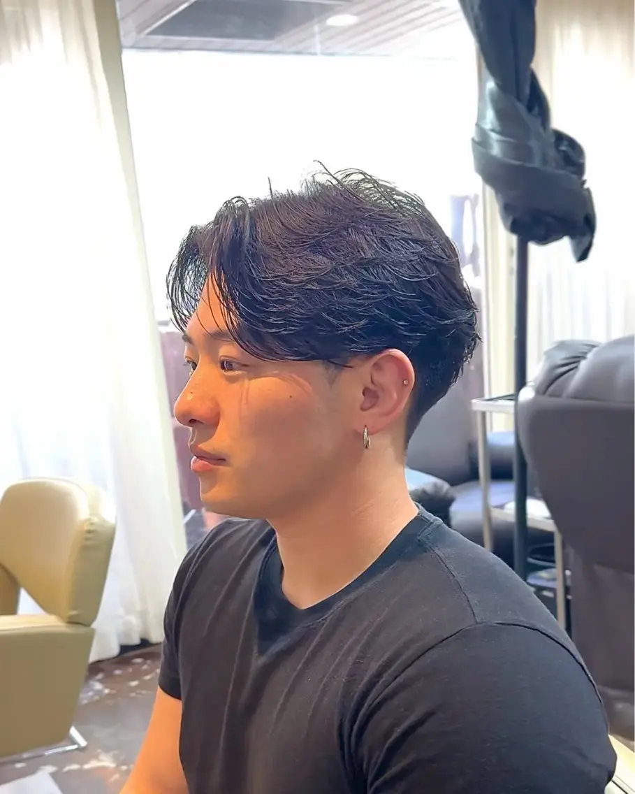 メンズ カット パーマ 原田 黎也のヘアスタイル