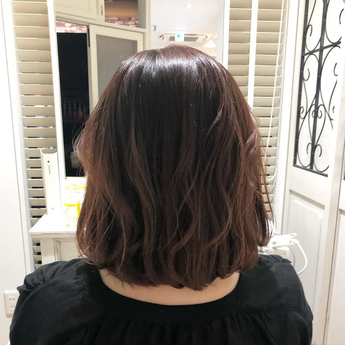 セミロング カラー ヘアアレンジ パープルカラー レッドカラー ✨🌿大人可愛い愛さ れhair🌿✨松本のヘアスタイル