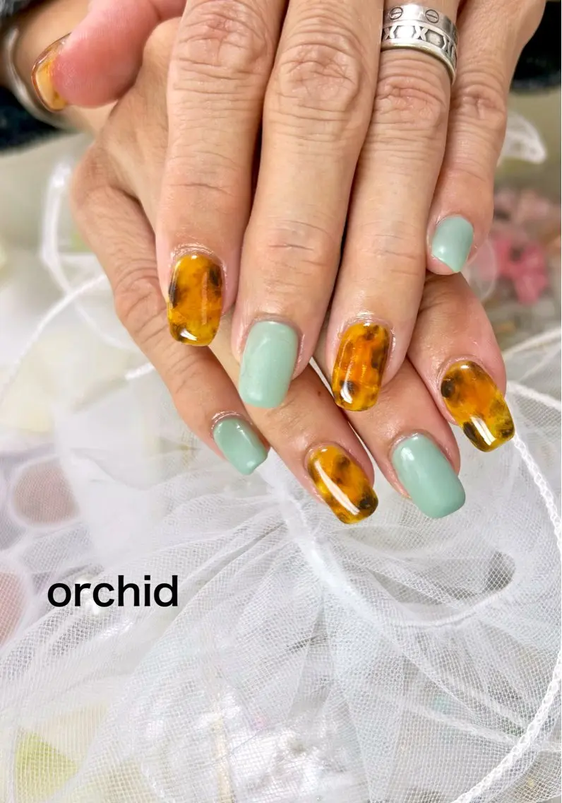 ネイル ハンドネイル orchid ♡オーキッドのネイルデザイン