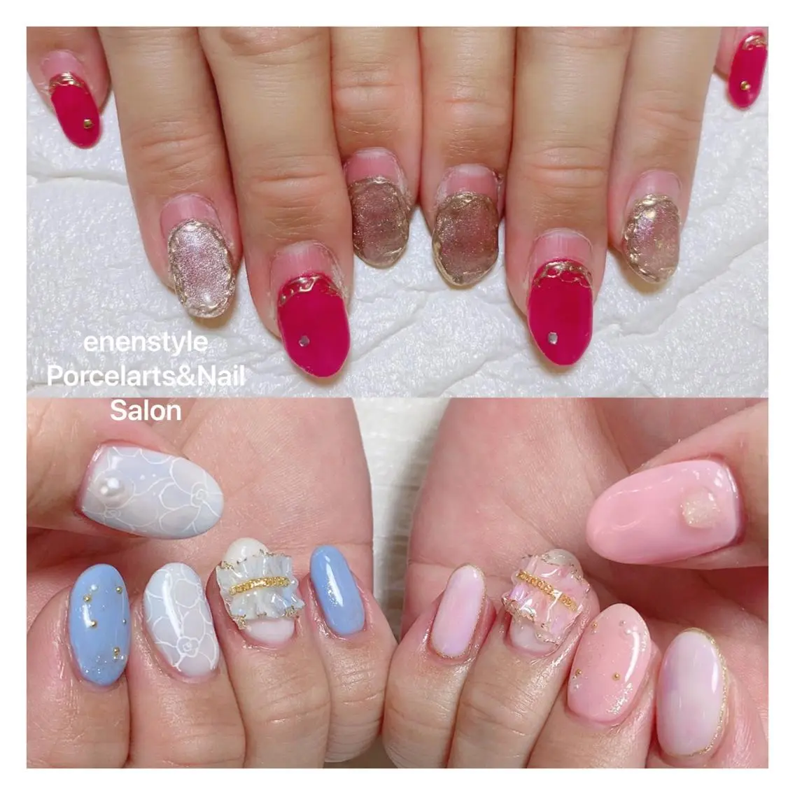 ミディアム ネイル ハンドネイル 🐾enen style 🐾のネイルデザイン