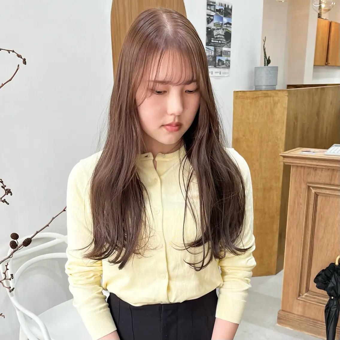ロング カラー ヘアアレンジ ブリーチ ダブルカラー ブリーチなしカラー ena/ブリーチなし 透明感・レイヤー🎀のヘアスタイル
