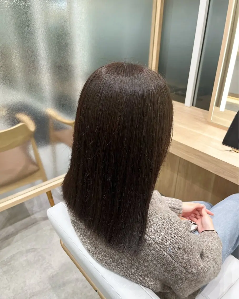 セミロング カラー カット ヘアカラー トリートメント 韓国ヘア🇰🇷透明 感カラー/yui💞のヘアスタイル