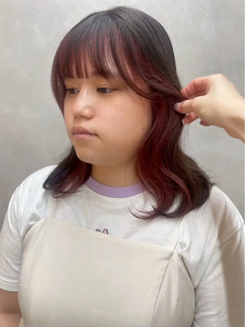 ミディアム カラー カット ヘアカラー three_ ナオキのヘアスタイル