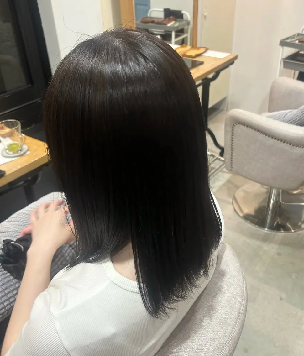 ミディアム カラー MIO 艶カラー/ 縮毛/ブリーチ🫧‪のヘアスタイル