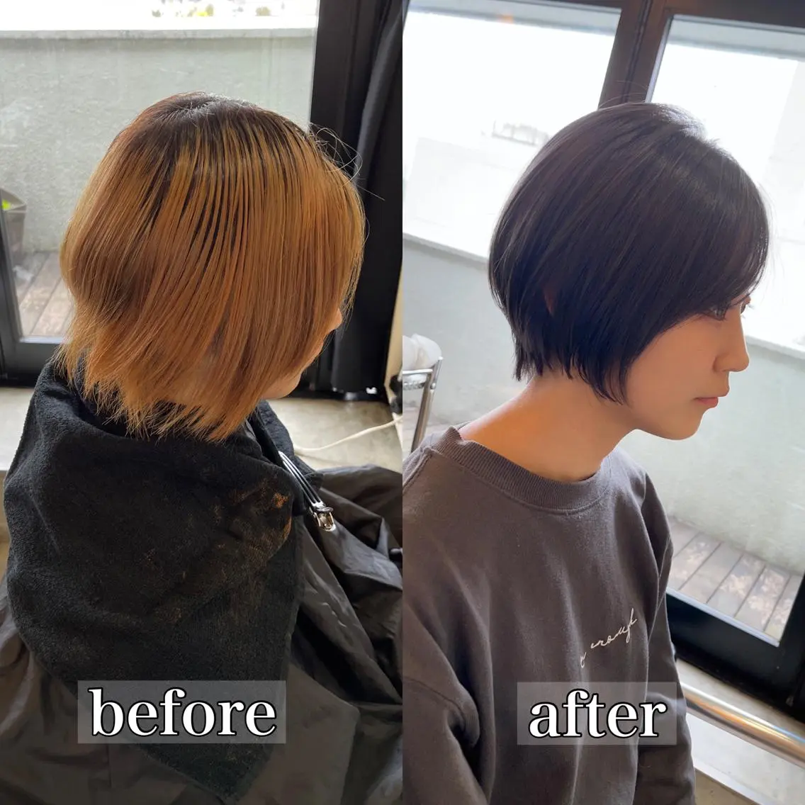 ショート くせ毛 エギョモリ 顔まわりレイヤー タンバルモリ 韓国風ヘア ヘアカラー 渋谷レイヤーカット❌ 縮毛矯正専門/武田涼のヘアスタイル