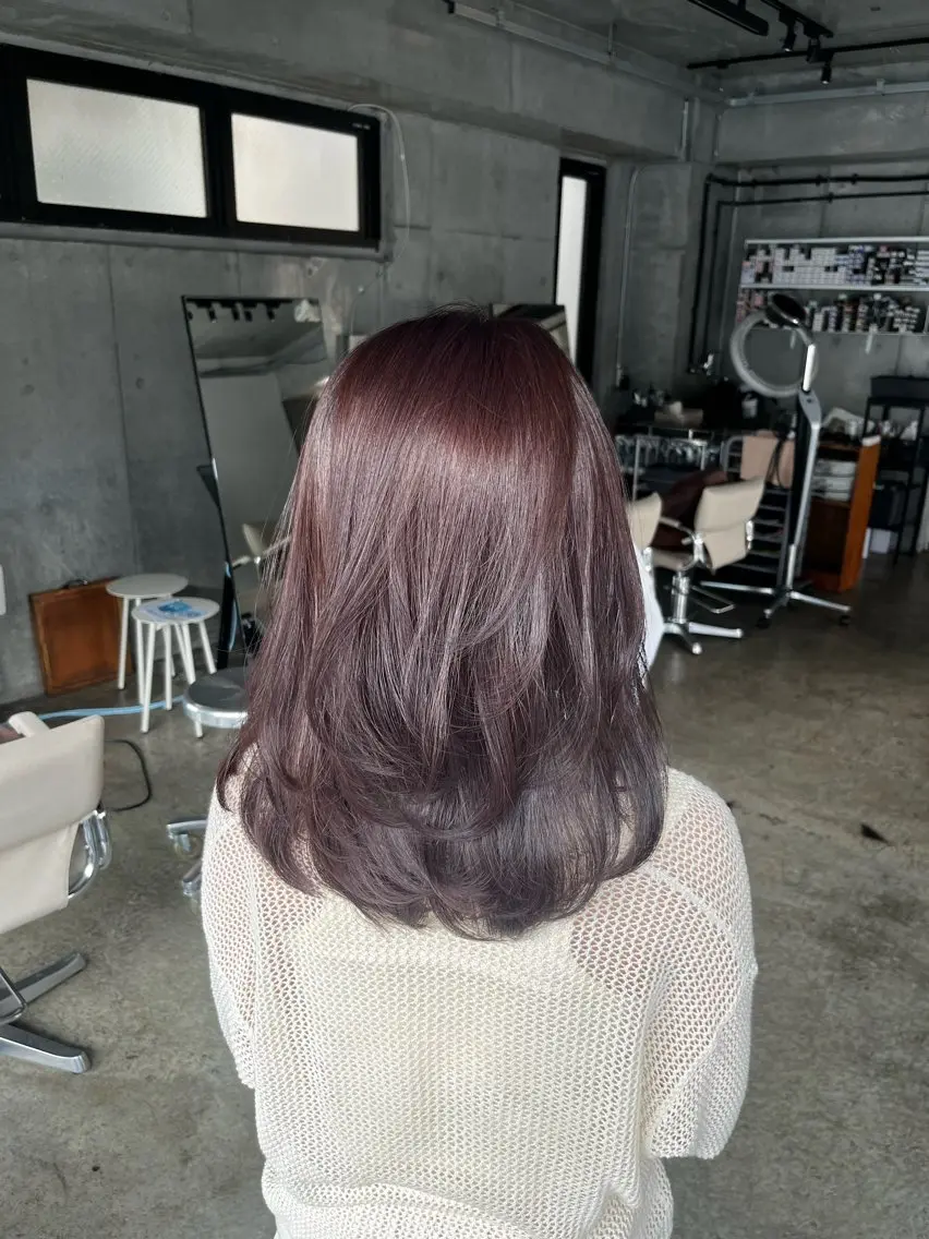 カラー ブリーチ ダブルカラー ラベンダーカラー ブリーチなしカラー ウルフ/レイヤー/ ブリーチカラーのヘアスタイル