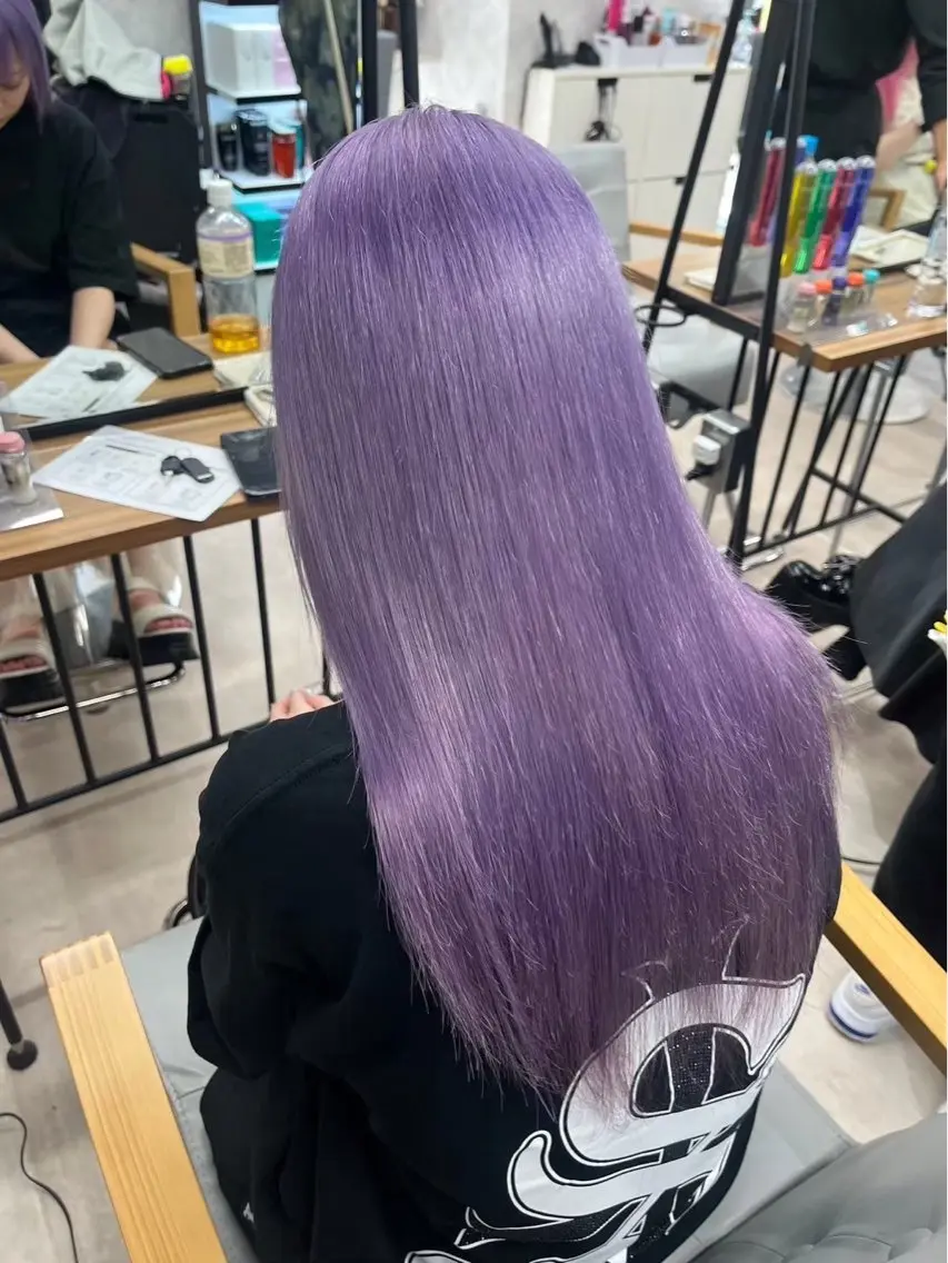 ロング カラー ハイトーンカラー ヘアカラー 紗良🩰⟡.·*. ハイトーン/縮毛矯正のヘアスタイル