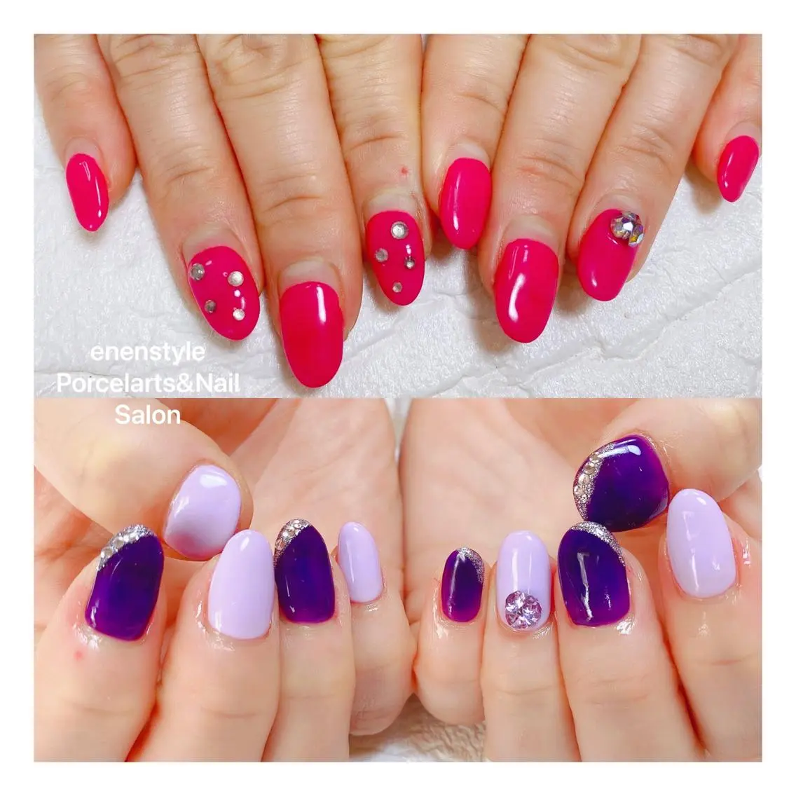 ミディアム ネイル ハンドネイル 🐾enen style 🐾のネイルデザイン