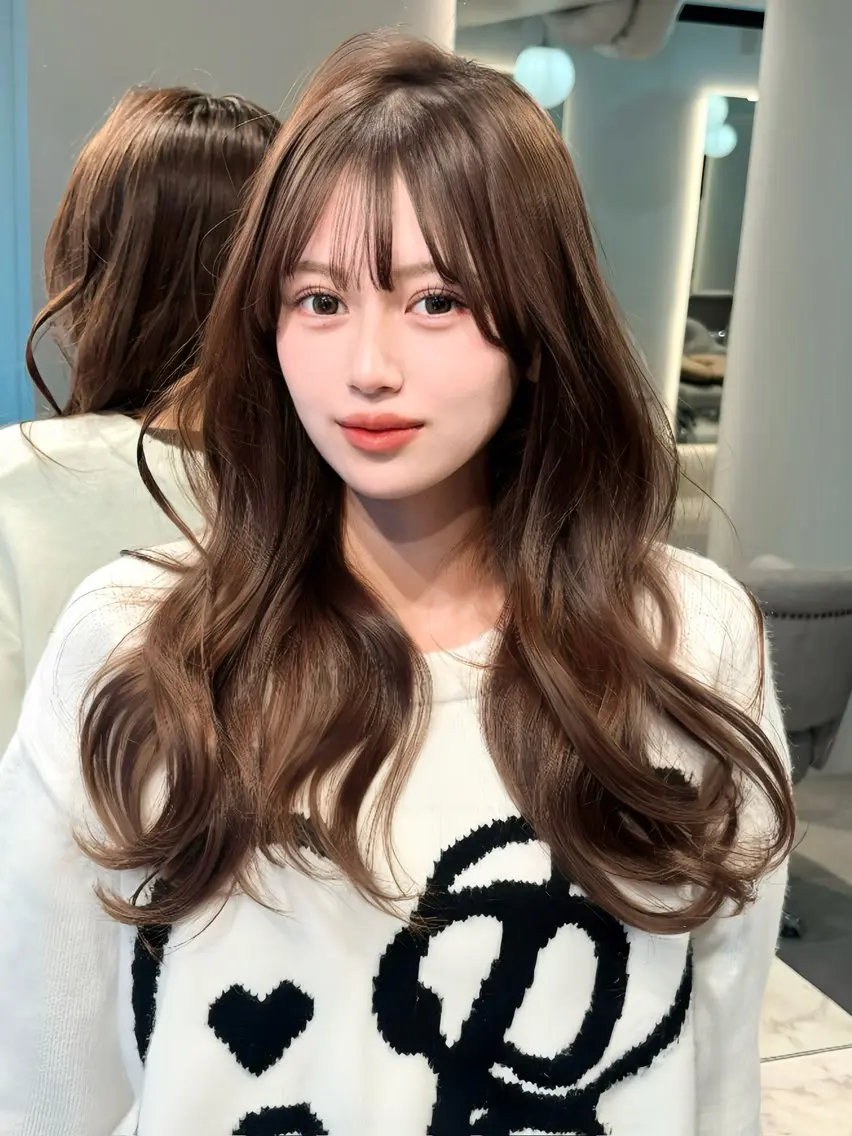 ロング ヘアカラー トリートメント レイヤーカット/ 透明感カラー🤍楓のヘアスタイル