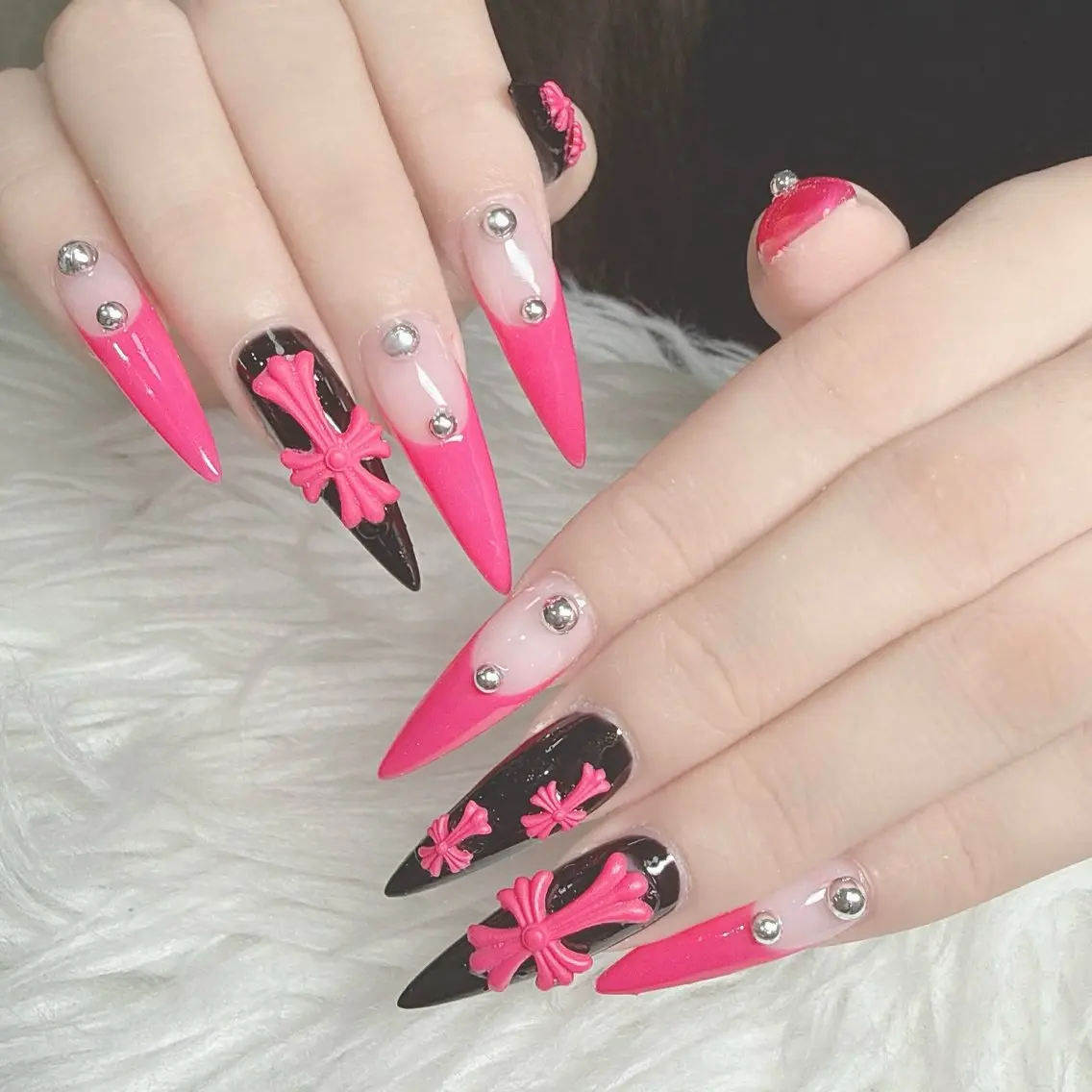 ネイル フットネイル フレンチネイル グラデーション 韓国ネイル ロングネイル ハンドネイル Hani Nail Salonのネイルデザイン