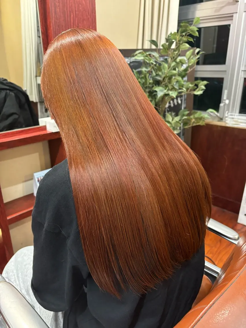 ロング カラー ブリーチ ブラウンカラー ダブルカラー ブリーチなしカラー オレンジ ヘアカラー トリートメント Yuuki🌷名古屋 栄 カラー/ボブのヘアスタイル