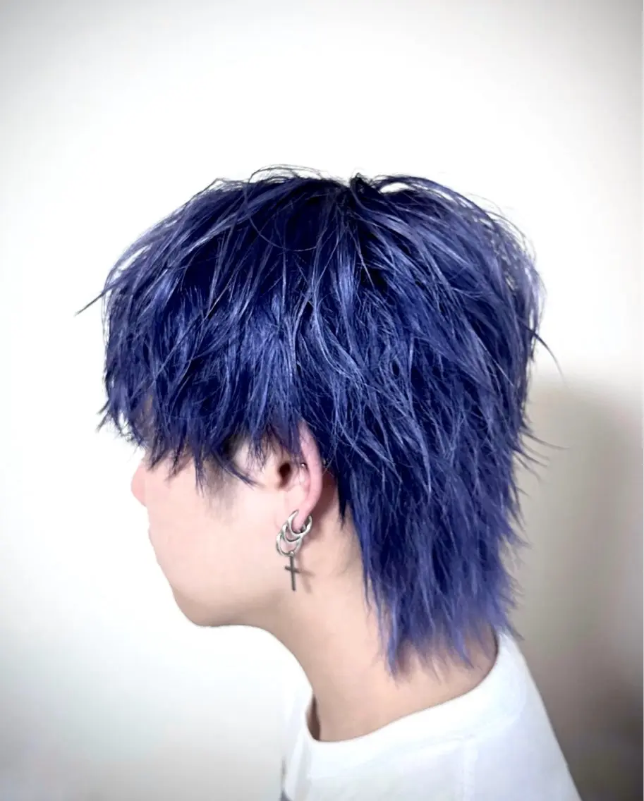 カラー メンズ メンズブリーチ ベージュカラー ブリーチ ネイビーカラー カット ヘアカラー メンズマッシュ職人 イシイのヘアスタイル