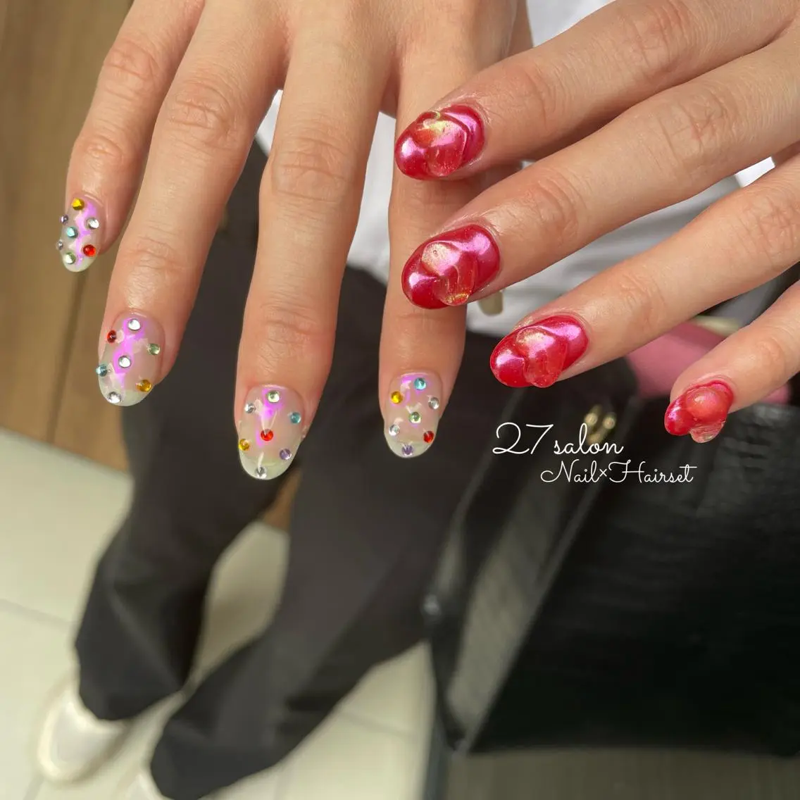 ネイル ドット ハート 27salon yuinaのネイルデザイン