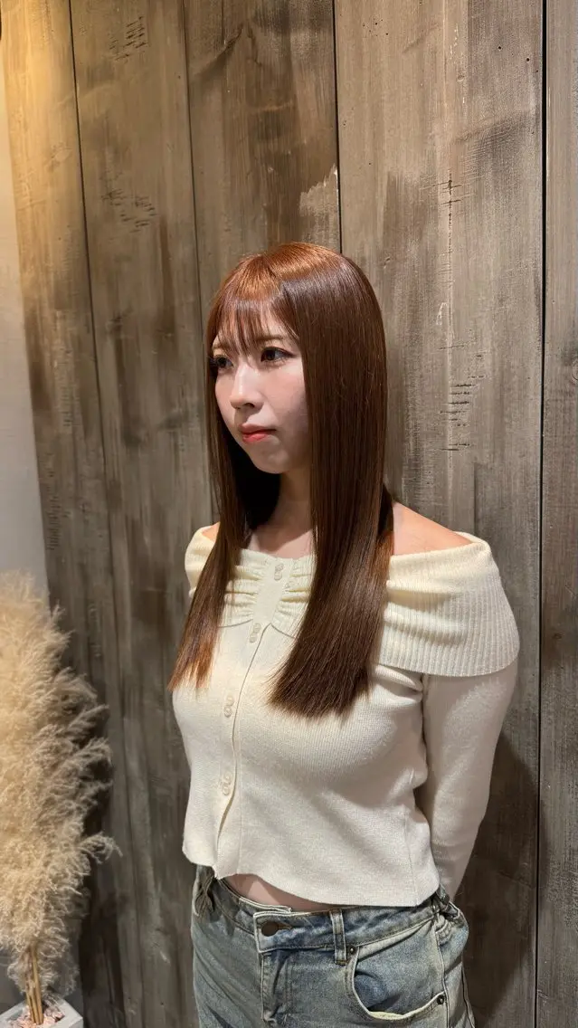 ロング カット ヘアカラー 縮毛矯正 トリートメント 三好 祐希 #似合わせ#髪質改善のヘアスタイル