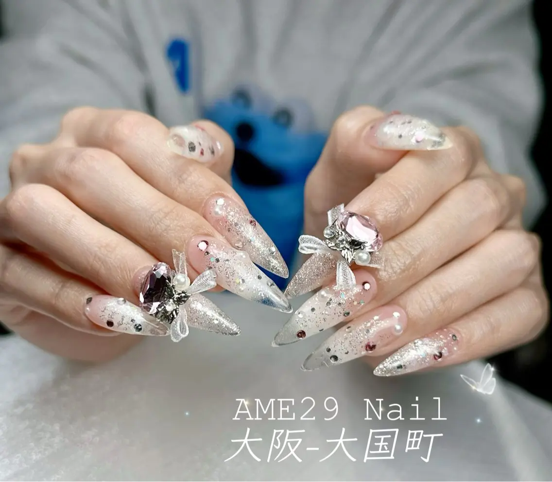 【特別15%割引】 チップ長さだし込み◆ストーンやり放題 ¥12980の写真