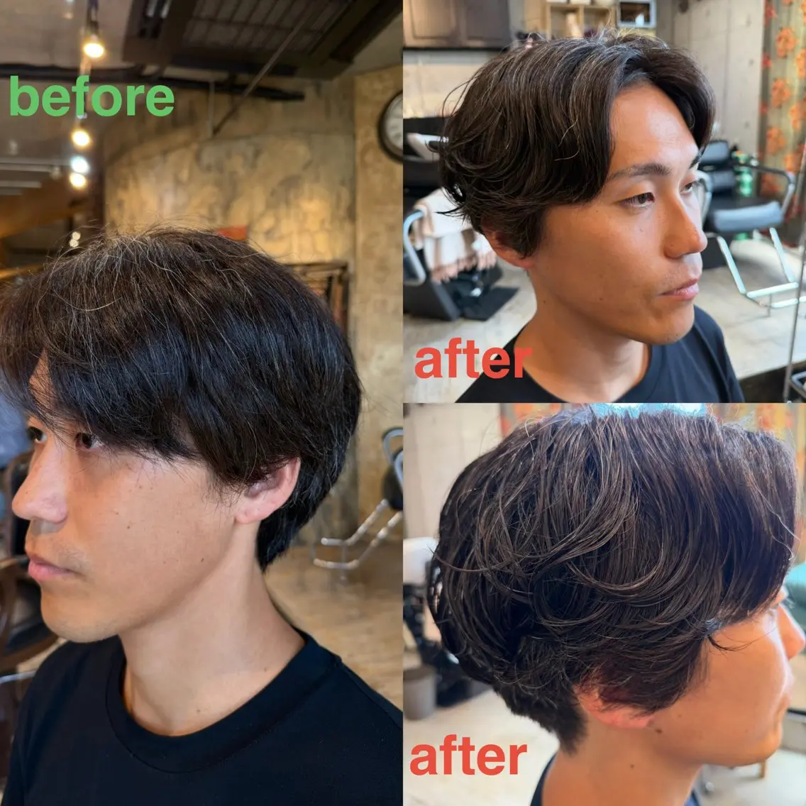 ショート パーマ ヘアアレンジ メンズ センターパート ショートヘア カット パーマ 🍀Ryosuke 🍀のヘアスタイル