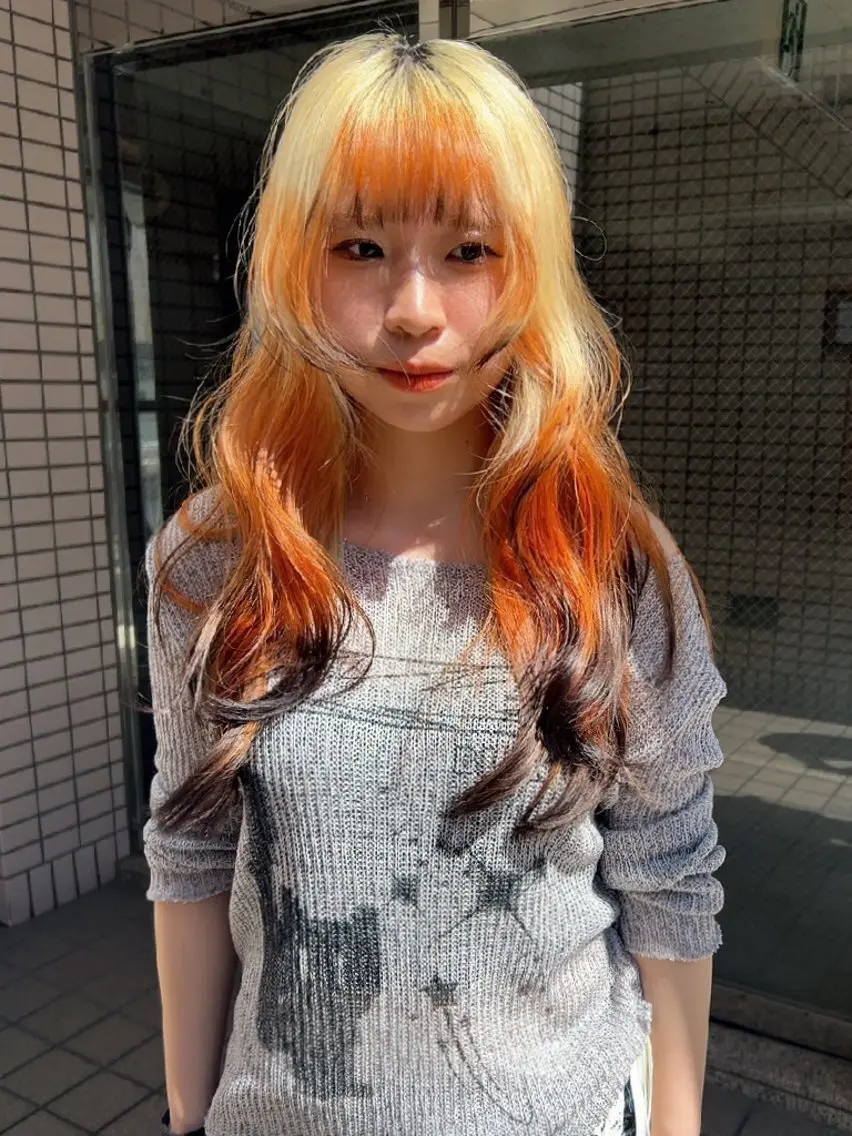 ロング カラー ヘアアレンジ ヘアカラー トリートメント ヘアセット ブリーチ矯正髪質改善 ✨オオエタクミのヘアスタイル