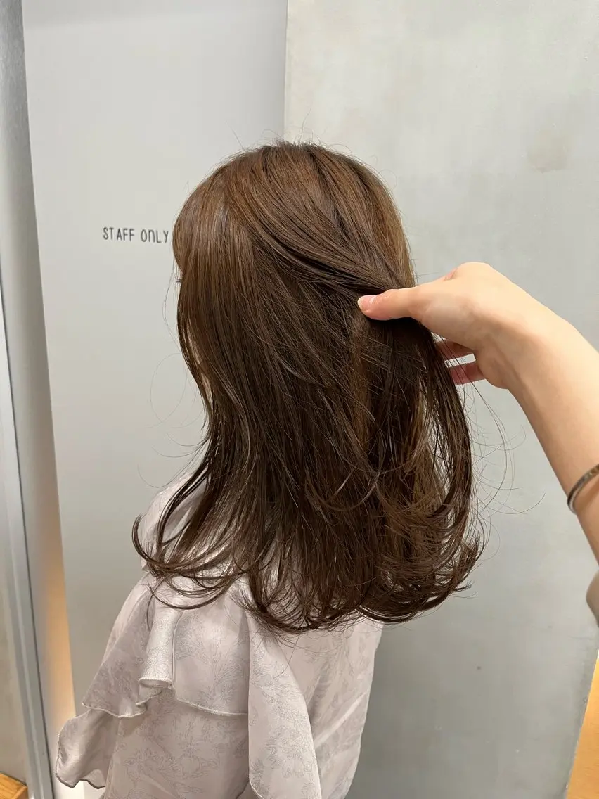 ロング カラー カット ヘアカラー トリートメント 縮毛矯正ボブ&顔まわ レイヤー♡TOMOEのヘアスタイル