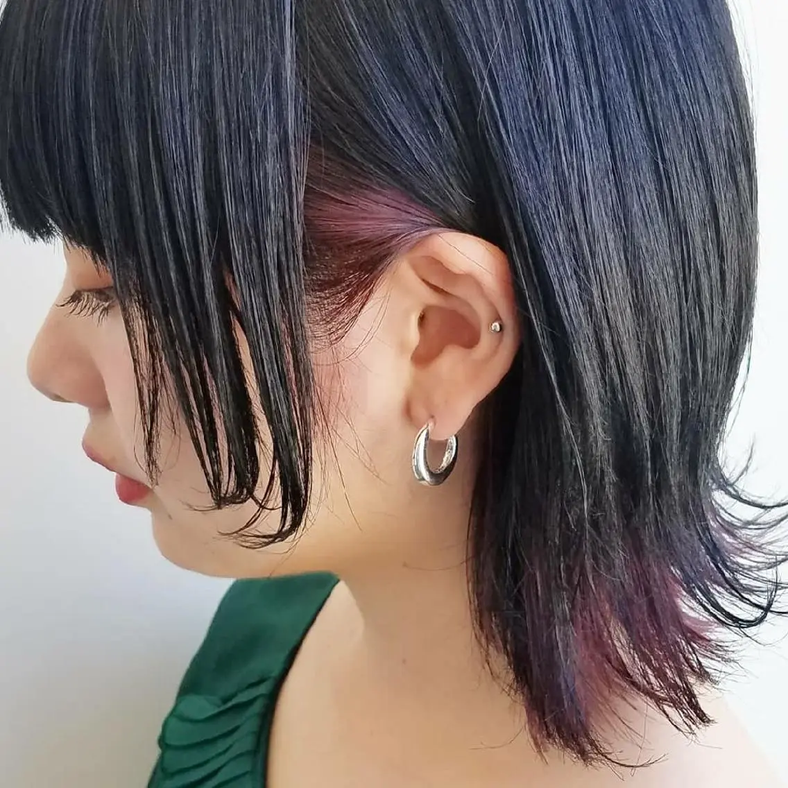 ミディアム カラー パーマ ヘアアレンジ マツエク・マツパ ボルドーカラー インナーカラー ピンクカラー カラーマツエク iplus　眉毛と まつげパーマ専門店のマツエク・マツパデザイン