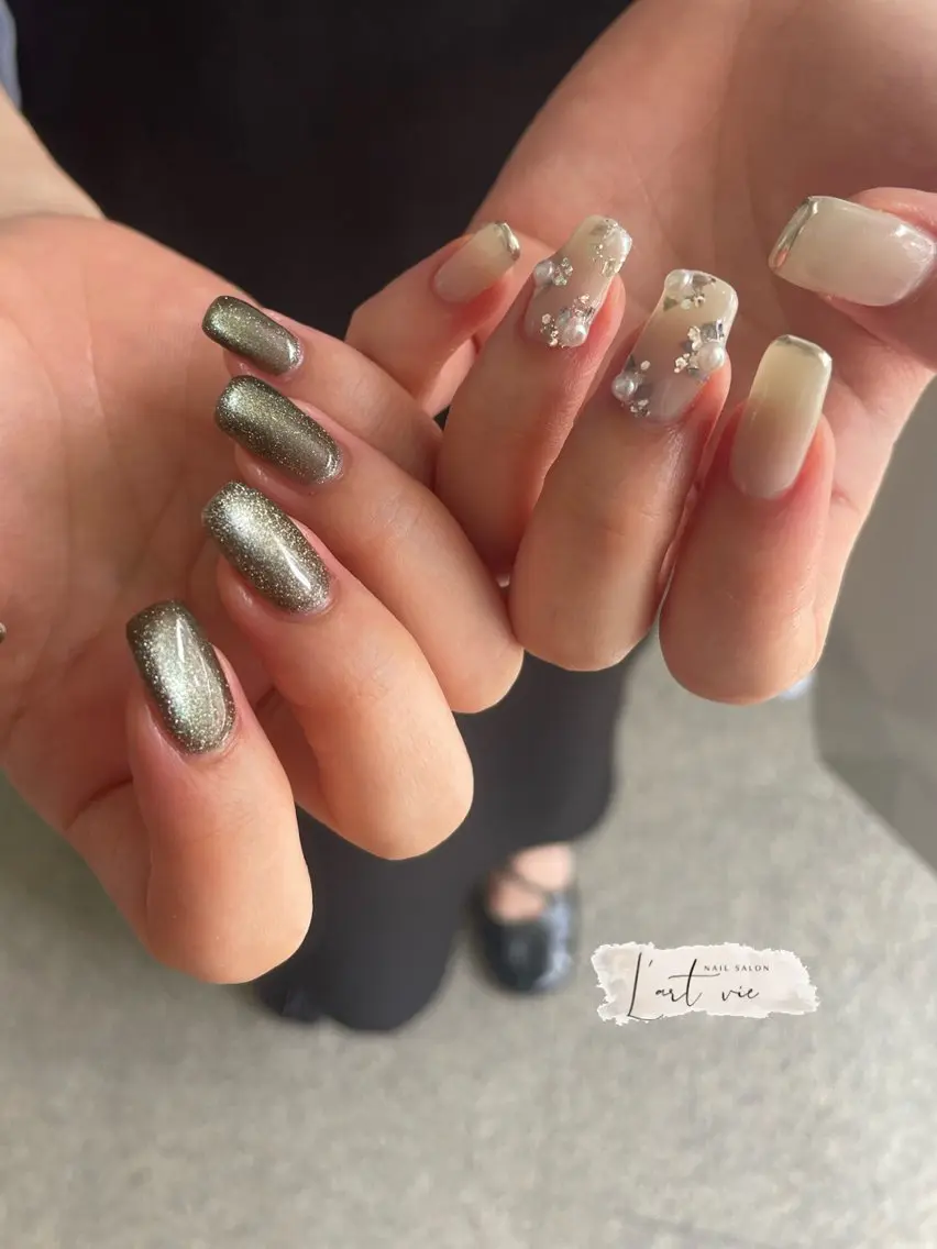 ネイル ミラーネイル ハンドネイル NailSalon L’artVieのネイルデザイン