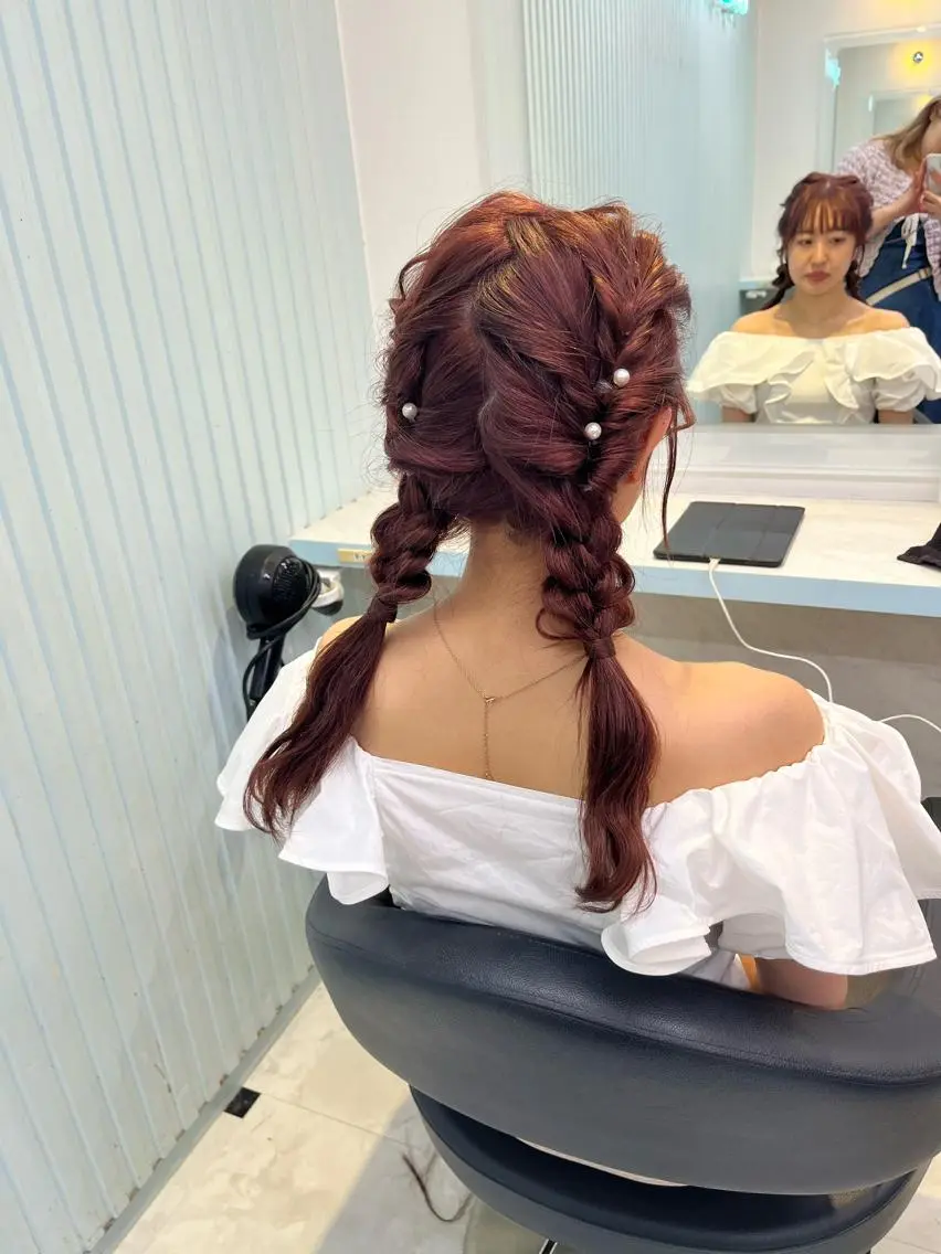 巻き髪・簡単ヘアアレンジ+前髪カット💕💕の写真