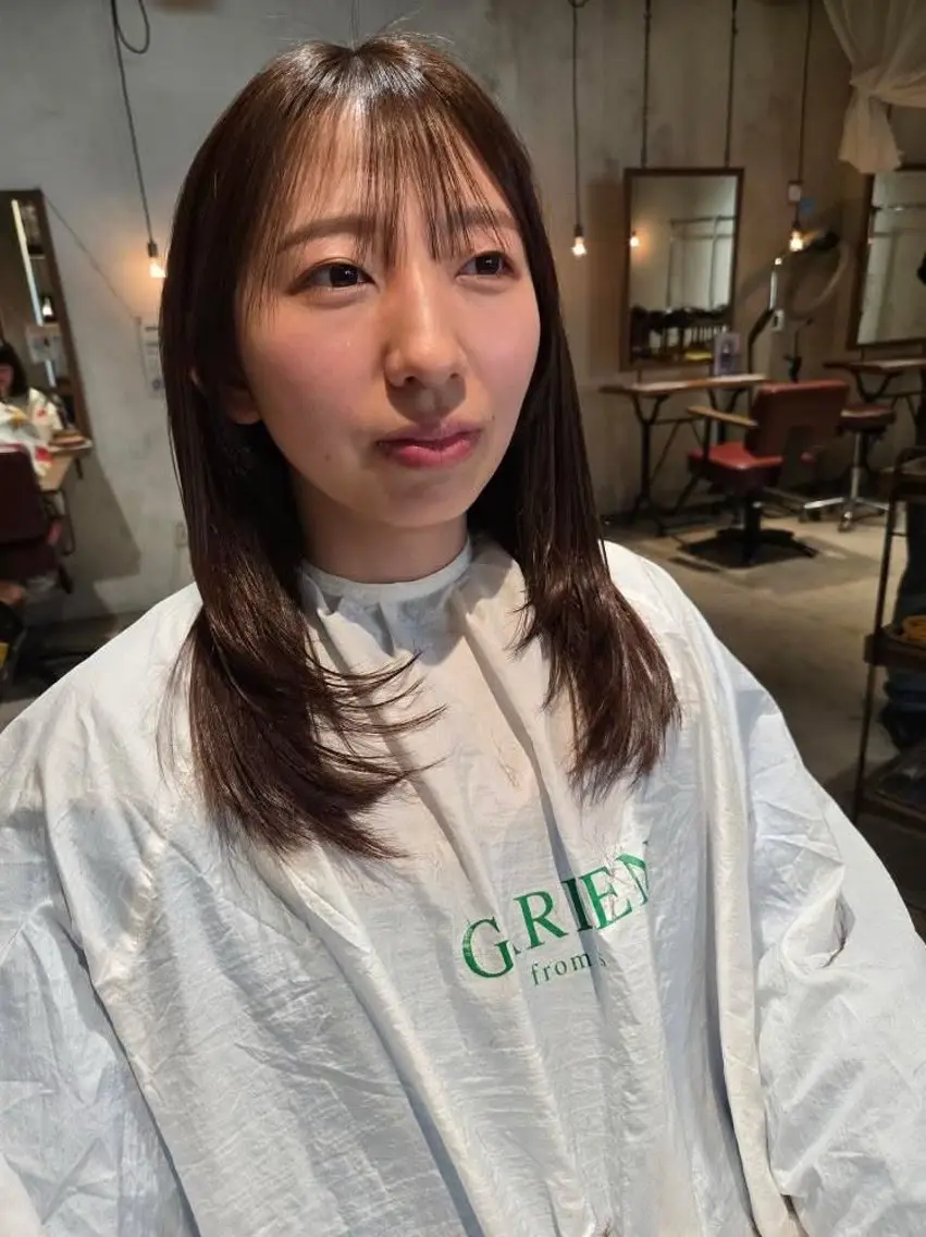 セミロング カラー カット ヘアカラー 韓国好き🇰🇷 美容師MIKUのヘアスタイル