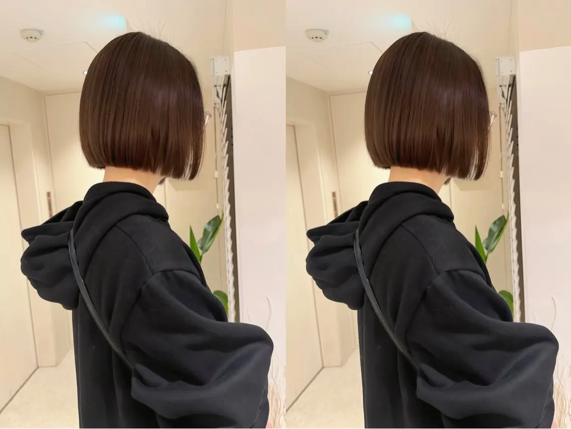 【🎀3回目以降のお客様🎀】切りっぱなしボブ+超高濃度水素カラー+トリートメントの写真
