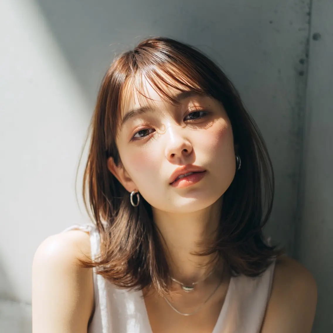セミロング カット ヘアカラー トリートメント レイヤーカット/松澤 ✂メンズ歓迎のヘアスタイル