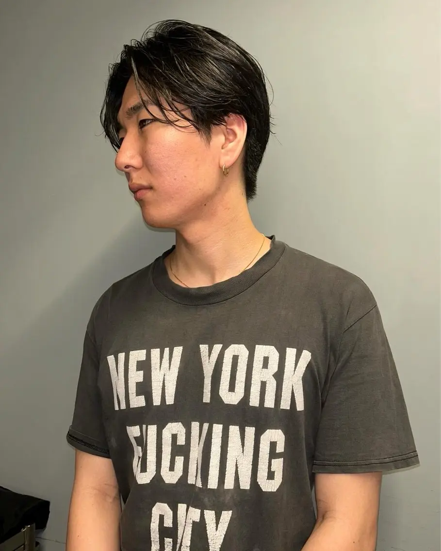 ショート メンズ センターパート メンズパーマ メンズパーマ本町/ 心斎橋ナカムラヒロトのヘアスタイル