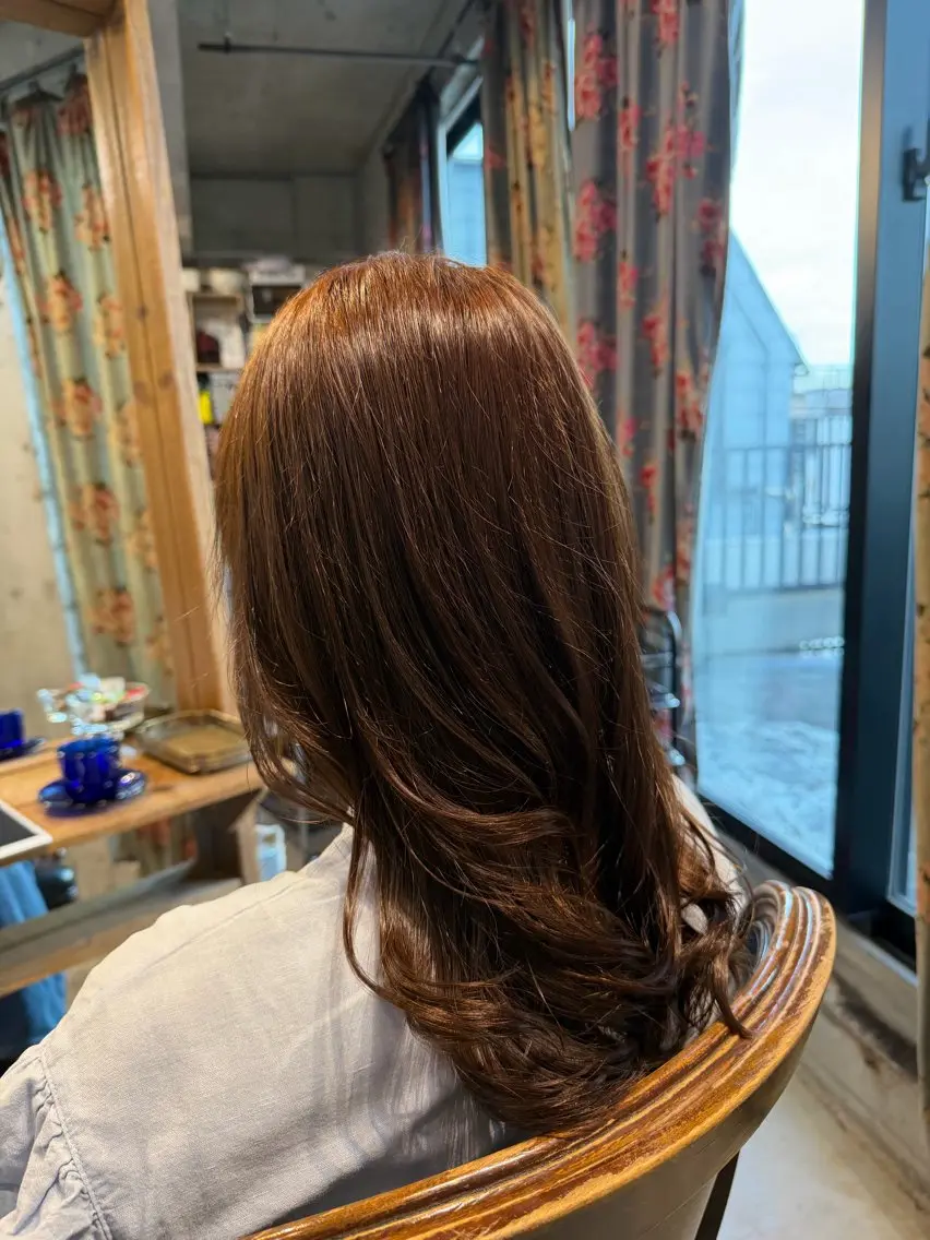 ミディアム カラー ヘアアレンジ ブラウンカラー ナチュラルブラウン くびれヘア カット ヘアカラー トリートメント 🍀Ryosuke 🍀のヘアスタイル