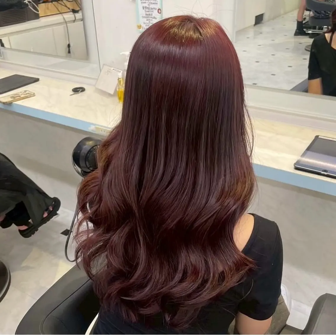 ロング カット ヘアカラー 🤍セット簡単パーマ 🤍TAMAKIのヘアスタイル