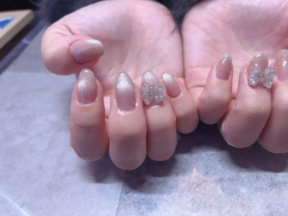 ネイル 長さ出し ジェルネイル 韓国ネイル ニュアンスネイル オフィスネイル ハンドネイル NailSpace 猫のいるネイルサロンのネイルデザイン