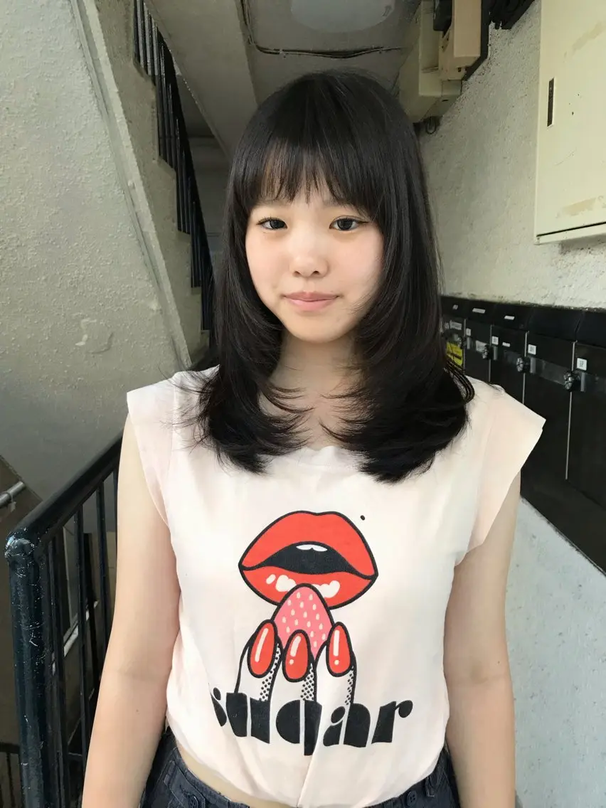 ミディアム カット レイヤーカット NERO加藤木麻彩のヘアスタイル