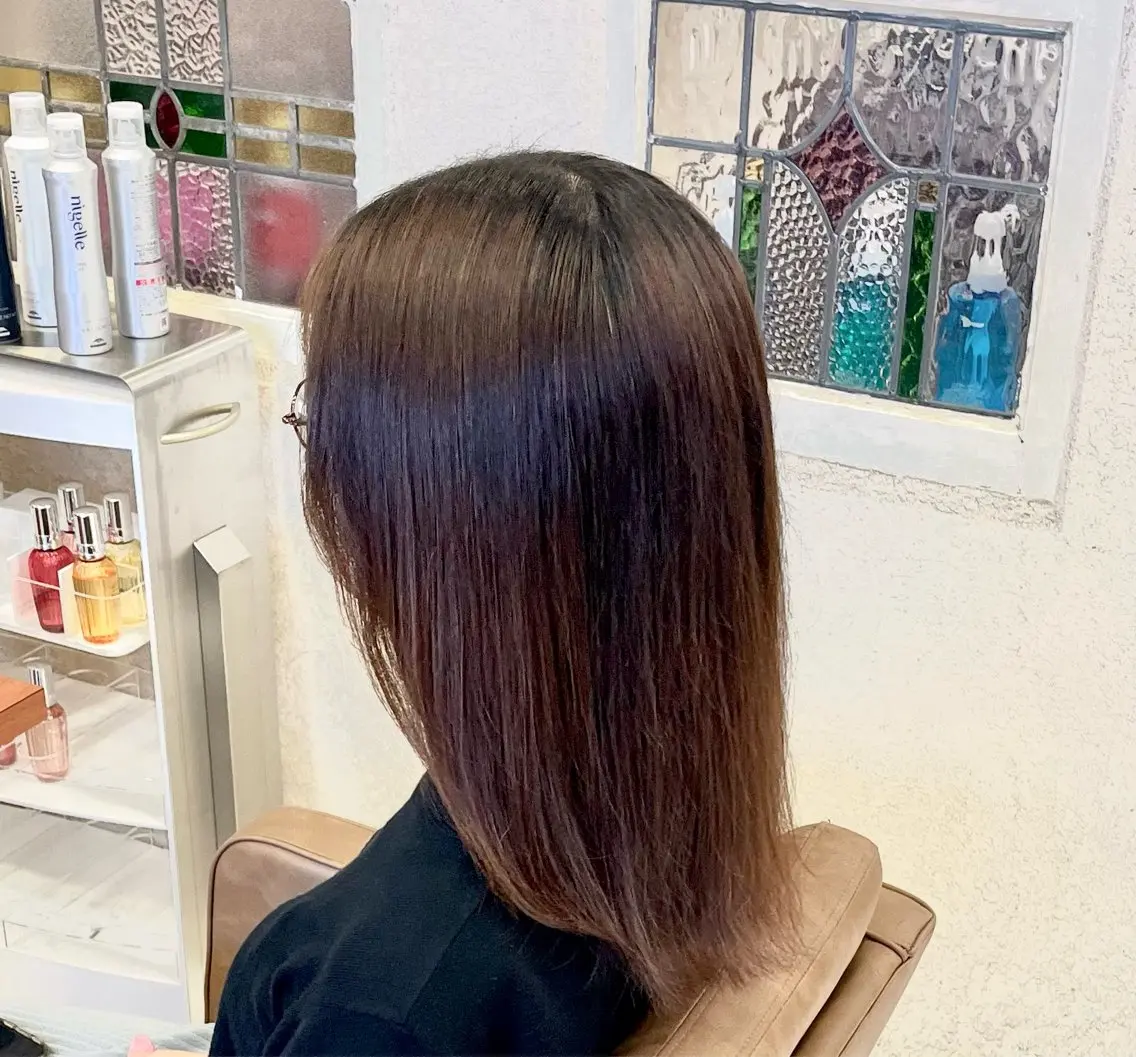 ミディアム カラー ヘアカラー トリートメント 🫧透明感 ×艶🫧 吉田 陽菜のヘアスタイル
