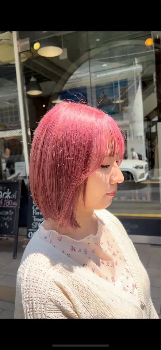 ミディアム ボブ ヘアカラー トリートメント インナーカラー♡ Nanakoのヘアスタイル