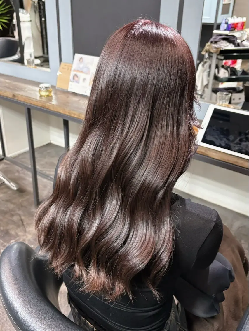 セミロング ラベンダーブラウン カット ヘアカラー トリートメント 韓国ヘア/縮毛矯正 /レイヤー🫧ユイカのヘアスタイル