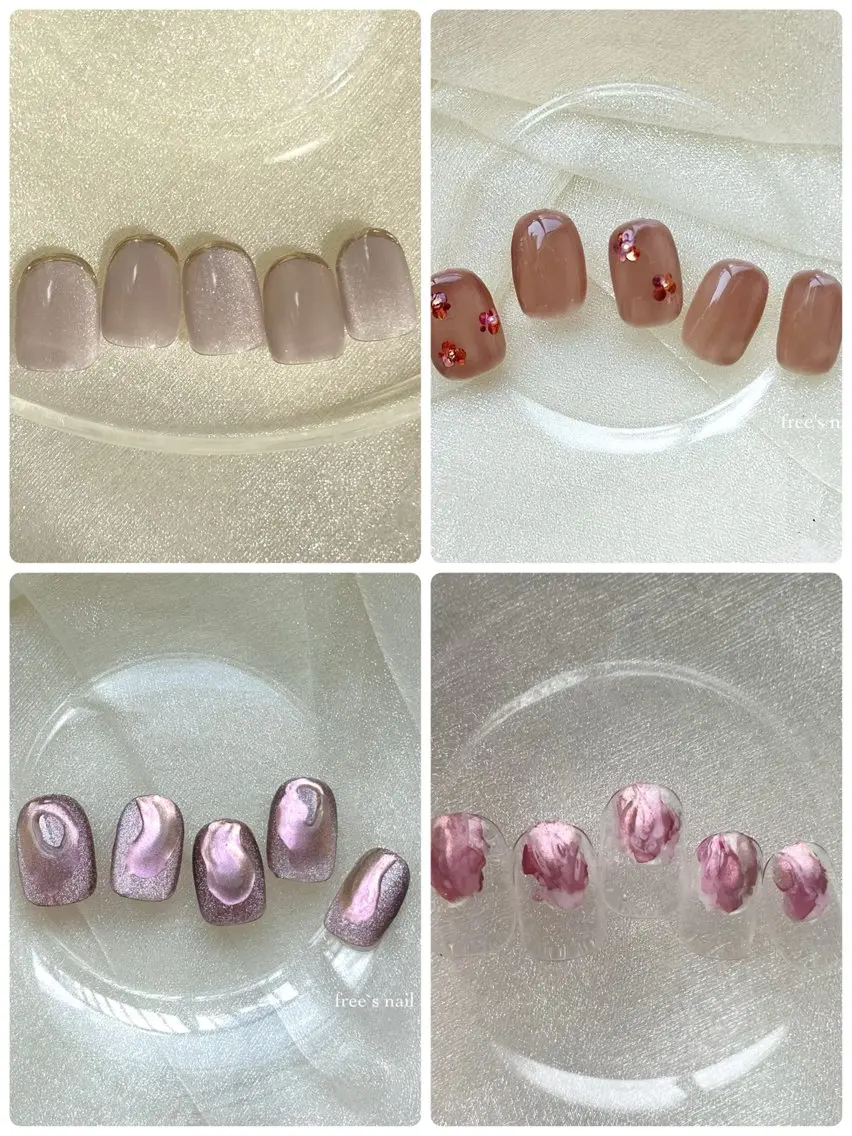 ネイル フラッシュネイル フラワーネイル ゴールド マグネットネイル ミラーネイル Free's nail Sakiのネイルデザイン
