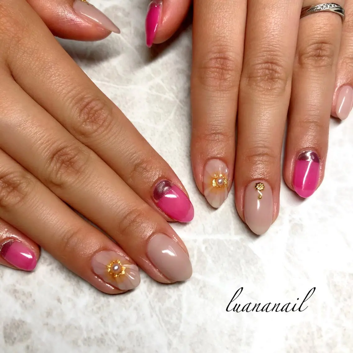 ネイル フラワーネイル ぷっくりネイル luana nailのネイルデザイン