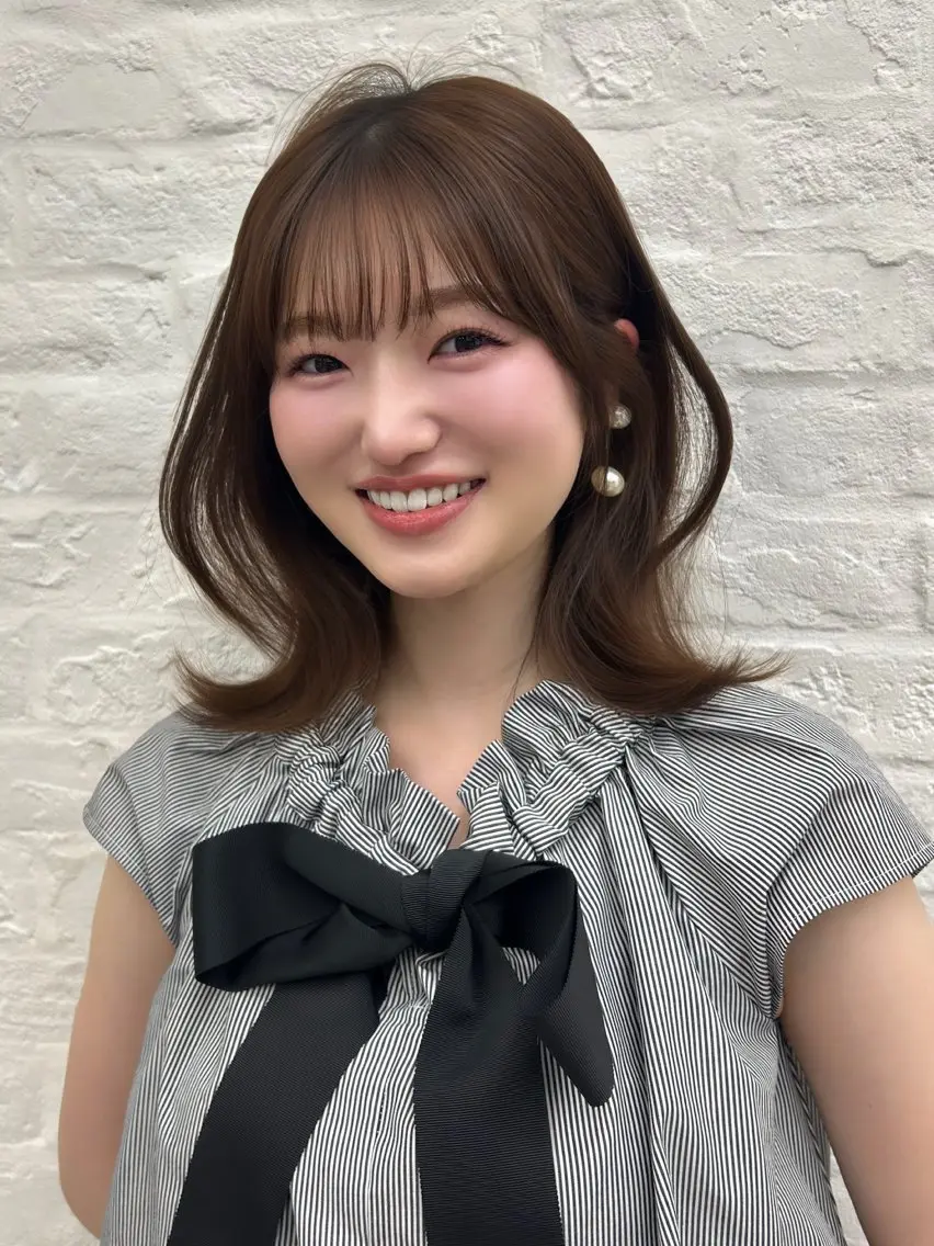 ミディアム 韓国ヘア🇰🇷／ 艶カラー鈴木萌愛🩶のヘアスタイル